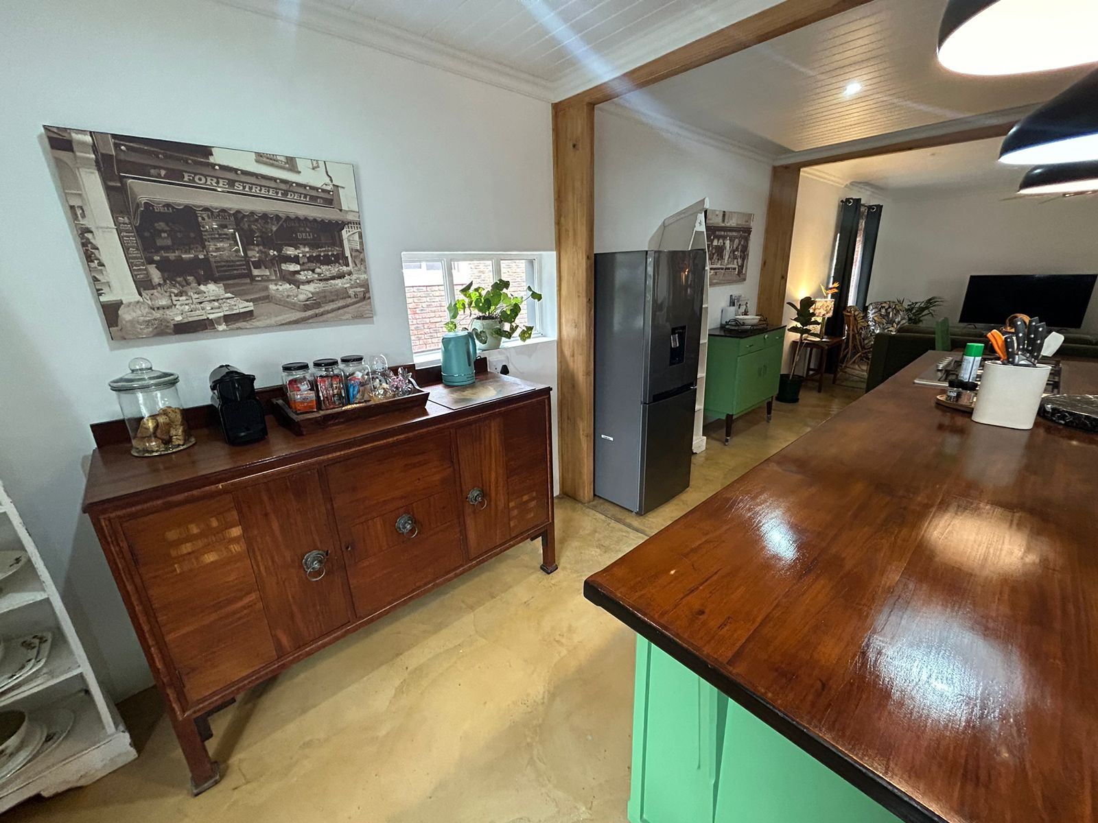 Kitchen coffee station wide view